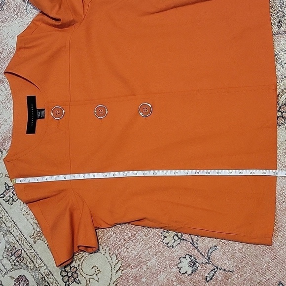 Apostrophe Orange Three Button Lined Short Sleeve Jacket Size XL - Picture 9 of 10